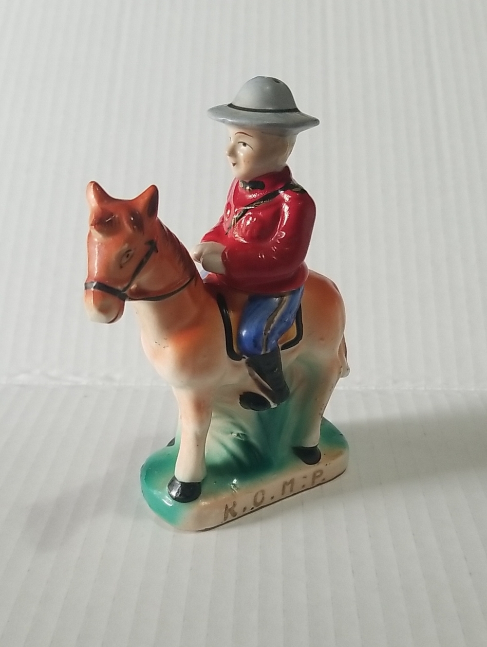 Vintage R.C.M.P Mountie On Horse Ceramic Salt And Pepper Shaker Set
